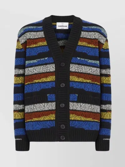 MISSONI STRIPED INTARSIA BUTTONED KNIT CARDIGAN