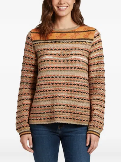 Pre-owned Missoni Striped Intarsia Knit Sweater In Neutrals