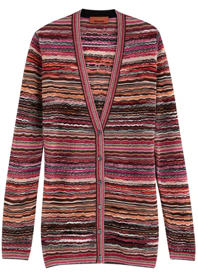 Missoni Striped-intarsia Metallic-knit Cardigan In Multicoloured