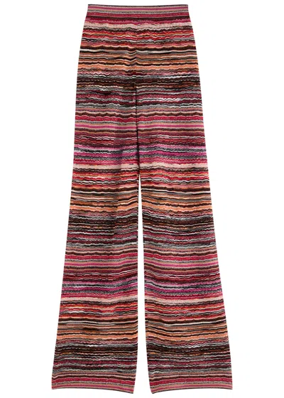 Missoni Striped-intarsia Metallic-knit Trousers In Multicoloured