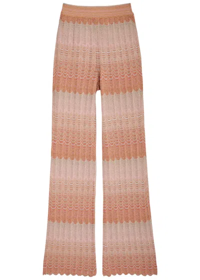 Missoni Striped-intarsia Metallic-knit Trousers In Multicoloured