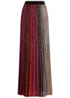 Missoni Striped-intarsia Pleated Knitted Midi Skirt In Red