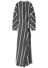 Missoni Womens Striped-print Plunge-v-neck Wool Maxi Dress Black And White In Black