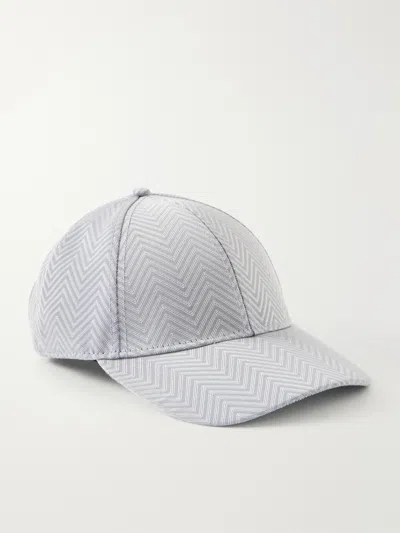 Missoni Striped Jacquard Woven Baseball Cap In Gray