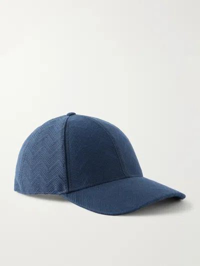 Missoni Striped Jacquard-knit Cotton Baseball Cap In Blue
