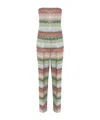 Missoni Long Bustier Jumpsuit In Gradient Zigzag Knit With Sequins