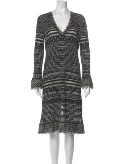 Pre-owned Missoni Striped Knee-length Dress In Black