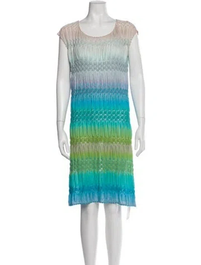 Pre-owned Missoni Striped Knee-length Dress In Blue