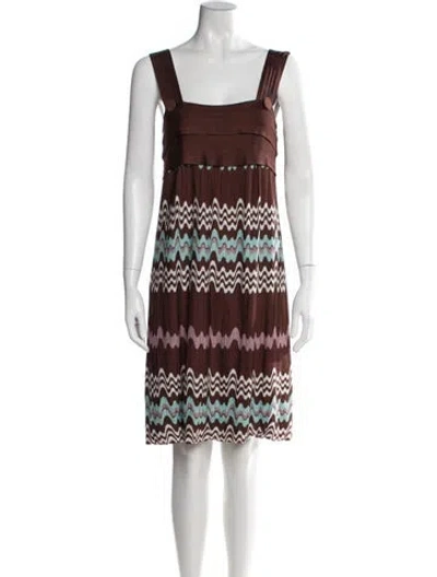 Pre-owned Missoni Striped Knee-length Dress In Brown