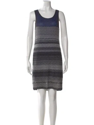 Pre-owned Missoni Striped Knee-length Dress In Gray