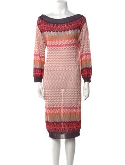 Pre-owned Missoni Striped Knee-length Dress In Neutral