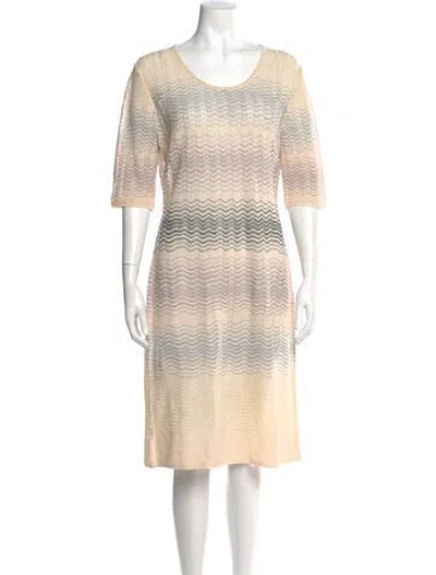 Pre-owned Missoni Striped Knee-length Dress In Neutral