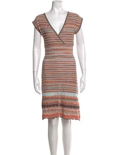 Pre-owned Missoni Striped Knee-length Dress In Neutral