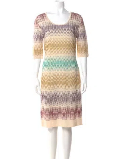 Pre-owned Missoni Striped Knee-length Dress In Neutral