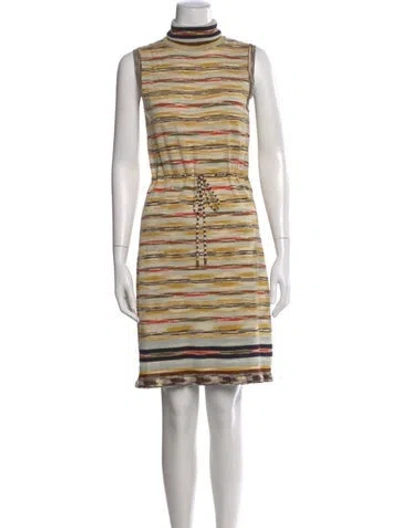 Pre-owned Missoni Striped Knee-length Dress In Neutral