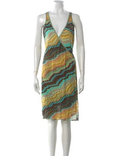 Pre-owned Missoni Striped Knee-length Dress In Neutral