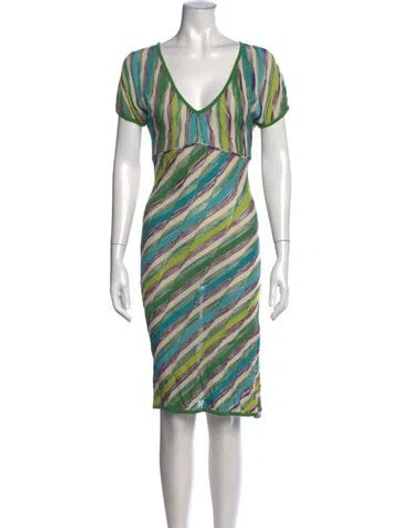Pre-owned Missoni Striped Knee-length Dress In Neutral