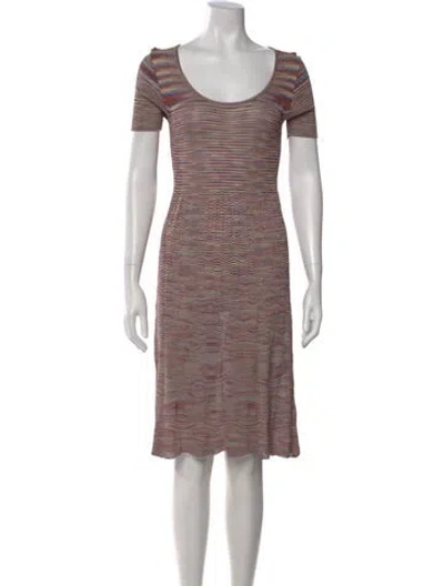 Pre-owned Missoni Striped Knee-length Dress In Orange