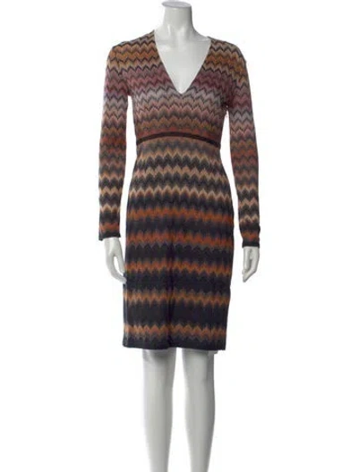 Pre-owned Missoni Striped Knee-length Dress In Orange