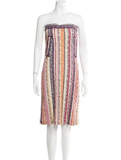 Pre-owned Missoni Striped Knee-length Dress In Pink