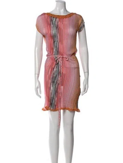 Pre-owned Missoni Striped Knee-length Dress In Pink