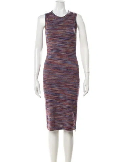 Pre-owned Missoni Striped Knee-length Dress In Purple