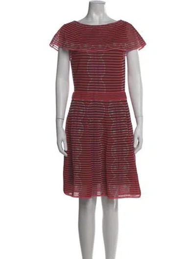Pre-owned Missoni Striped Knee-length Dress In Red