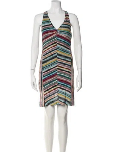 Pre-owned Missoni Striped Knee-length Dress In Silver