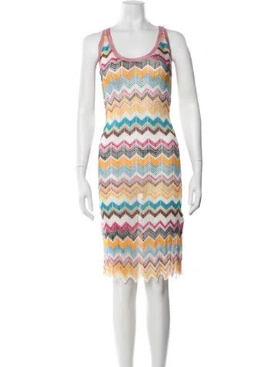 Pre-owned Missoni Striped Knee-length Dress W/ Tags In Multi