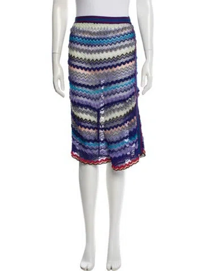 Pre-owned Missoni Striped Knee-length Skirt In Blue