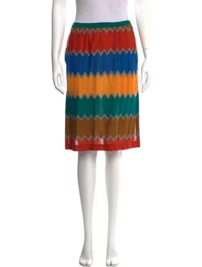 Pre-owned Missoni Striped Knee-length Skirt In Orange