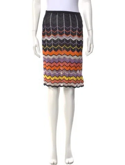 Pre-owned Missoni Striped Knee-length Skirt In Orange