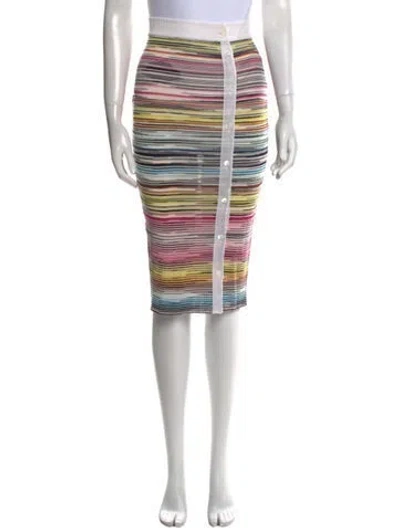 Pre-owned Missoni Striped Knee-length Skirt W/ Tags In White