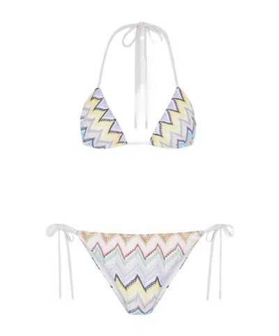 Missoni Striped Knit Bikini In Multi