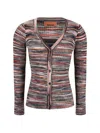 Missoni Striped Knit Cardigan In Powder