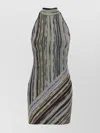 Missoni Striped Knit Halter Neckline Sleeveless Dress In Multi