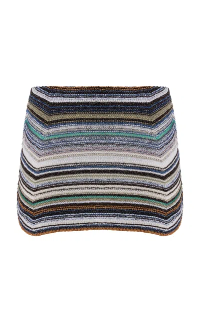 Missoni Striped Knit Mini Skirt In Multi