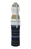 Missoni Striped Knit Ribbon Neck Maxi Skirt In Multi