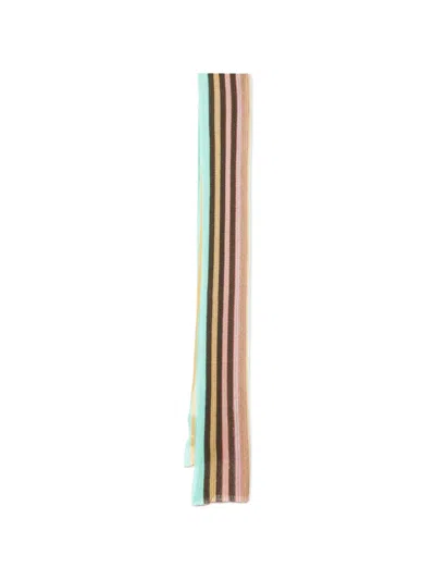Pre-owned Missoni Striped Knit Scarf In Brown