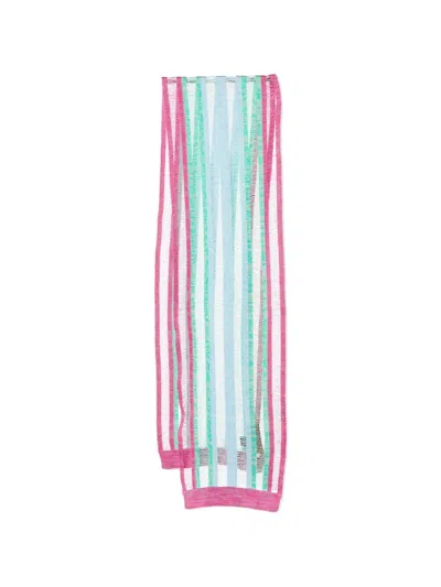 Pre-owned Missoni Striped Knit Scarf In Pink