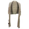 Missoni Striped Knit Shawl In Beige Wool In Beige