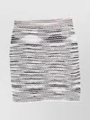 Missoni Striped Knit Skirt Elastic Waistband In White