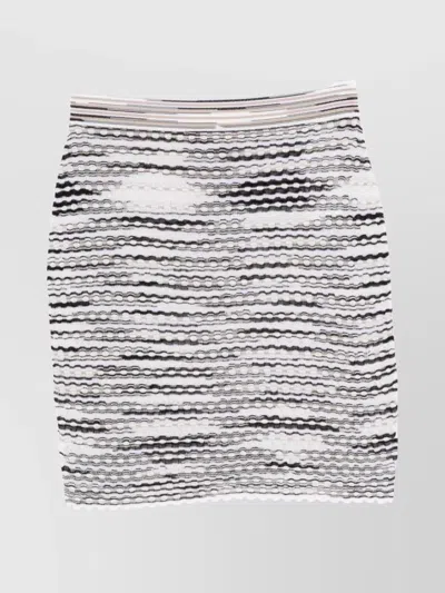 MISSONI STRIPED KNIT SKIRT ELASTIC WAISTBAND