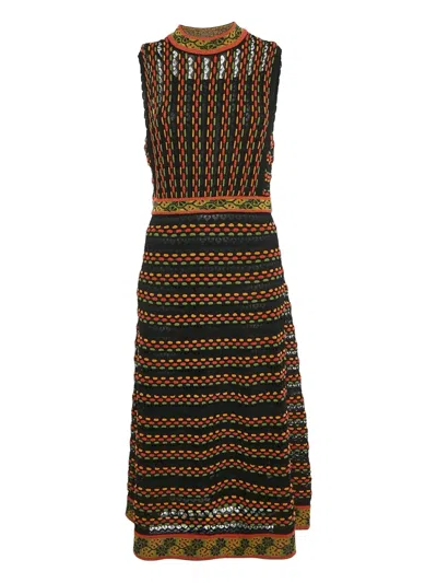 Pre-owned Missoni Striped Knitted Dress In Black
