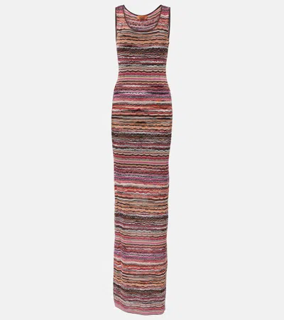 MISSONI STRIPED KNITTED MAXI DRESS