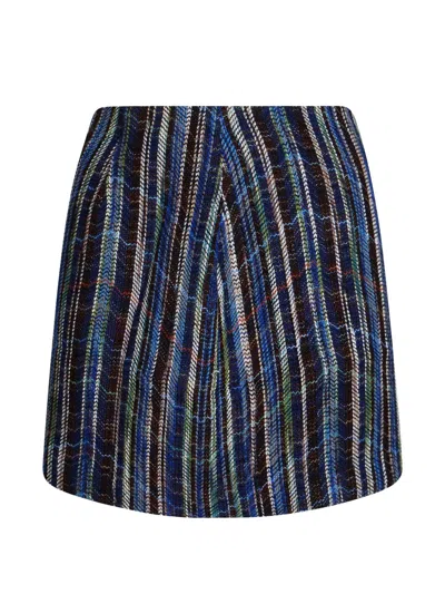 Missoni Wool And Viscose Mini Skirt With Woven Motif In Black