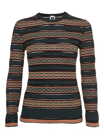 Pre-owned Missoni Striped Knitted Top In Green