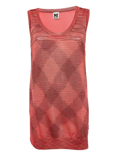 Pre-owned Missoni Striped Knitted Top In Pink