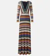 Missoni Striped Lamé Maxi Dress In Multi
