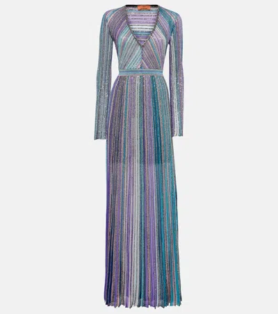 MISSONI STRIPED LAMÉ MAXI DRESS